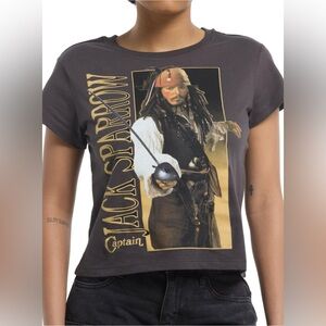 Disney / Pirates Of The Caribbean Jack Sparrow Photo Girls Skimmer T-Shirt